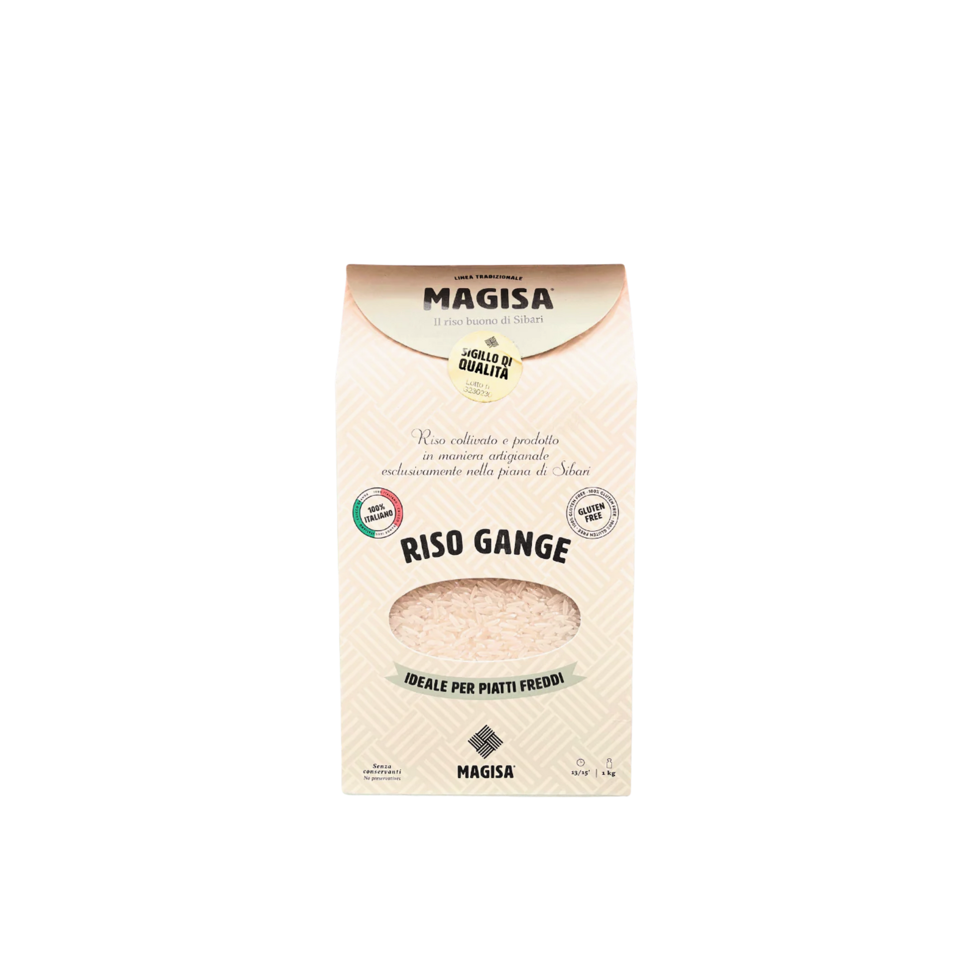 MAGISA Riso Gange Senza Glutine 1kg - riso italiano di qualità per risotti
