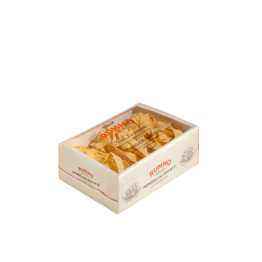 Confezione da 250g di pappardelle all’uovo Rummo – disponibile su Essenza Pisterzi
