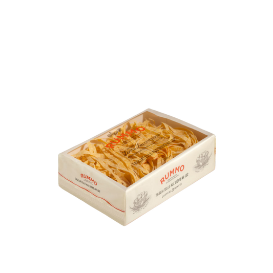 Confezione da 250g di tagliatelle all’uovo Rummo – disponibile su Essenza Pisterzi
