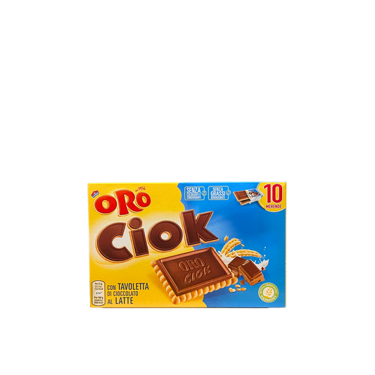 SAIWA OroCiok Cioccolato al Latte 250g – biscotti al cioccolato al latte su sfondo neutro, confezione singola – Essenza Pisterzi