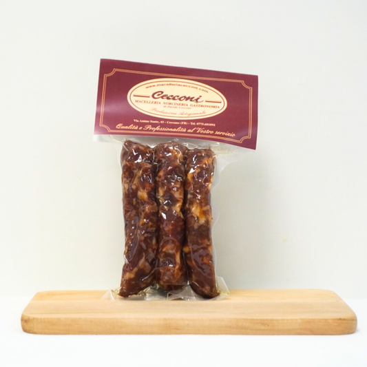 salsiccia ciociara piccante artigianale Macelleria Cecconi Davide – salume tipico piccante del Lazio, Essenza Pisterzi
