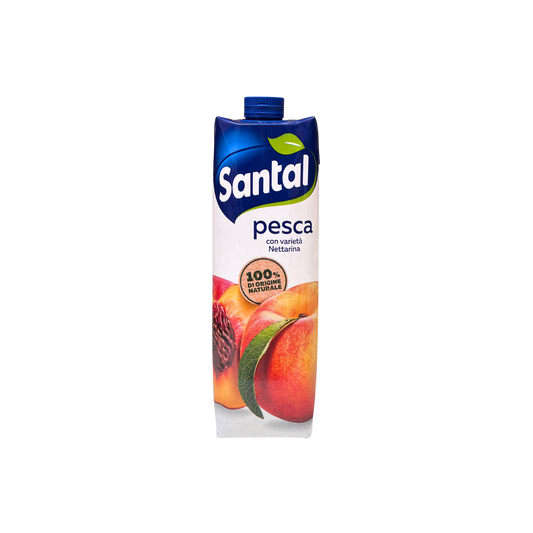 Confezione da 1 litro di succo Santal pesca nettarina – disponibile su Essenza Pisterzi
