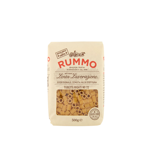 Confezione da 500g di Tubetti Rigati Rummo – pasta corta rigata ideale per pasta e patate
