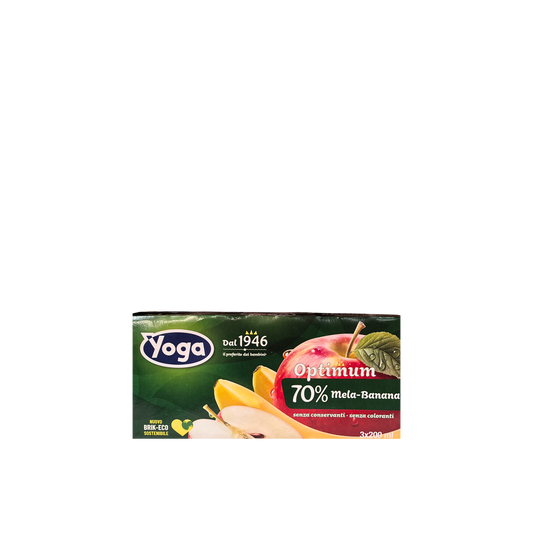 YOGA Succo di Frutta Mela e Banana 3x200ml - bevanda italiana naturale e dolce
